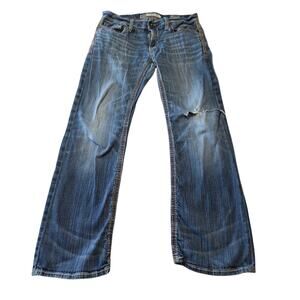 BKE Women's "Carter" Straight Jeans - Distressed Denim - Size 30S